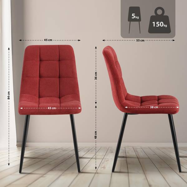 Esszimmerstuhl Antibes Bordeaux - Einzelstuhl