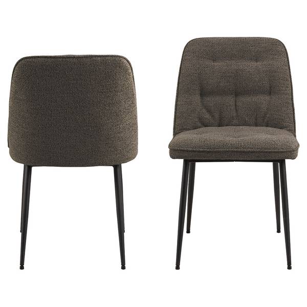 Esszimmerstuhl Brooke 2er Set Grau - Textil - 50 x 84 x 55 cm