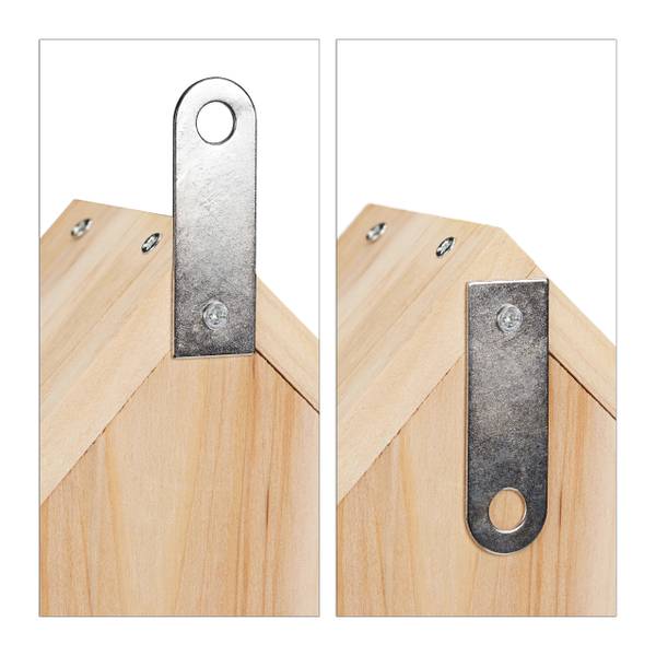 Naturfarbener Insektenhotel Bausatz Braun - Silber - Stahl - 25 x 33 x 7 cm