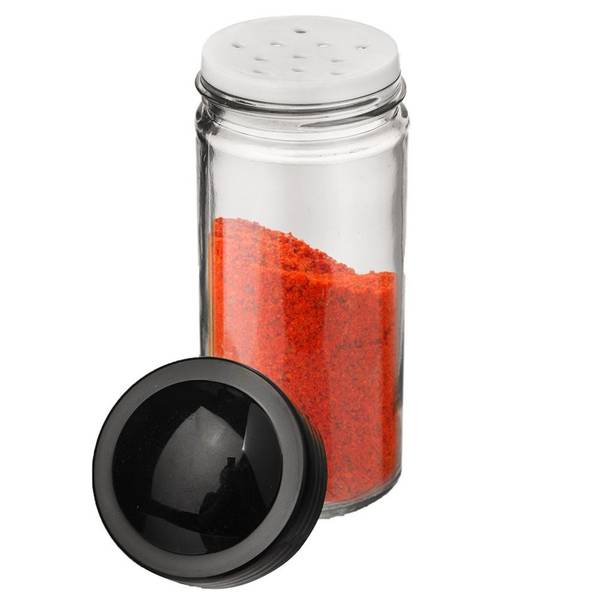 Gewürzständer mit Gläsern 17-tlg. Set Schwarz - Glas - Metall - Massivholz - 18 x 29 x 18 cm