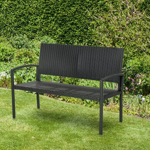 Gartenbank 867-022 Schwarz - Polyrattan - 60 x 85 x 122 cm
