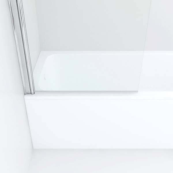 Badewanne-Duschwand D018 Silber - Glas - 144 x 144 x 0 cm