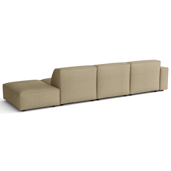 Ecksofa Sellmo Mokka - Ecke davorstehend links - Ottomane davorstehend links