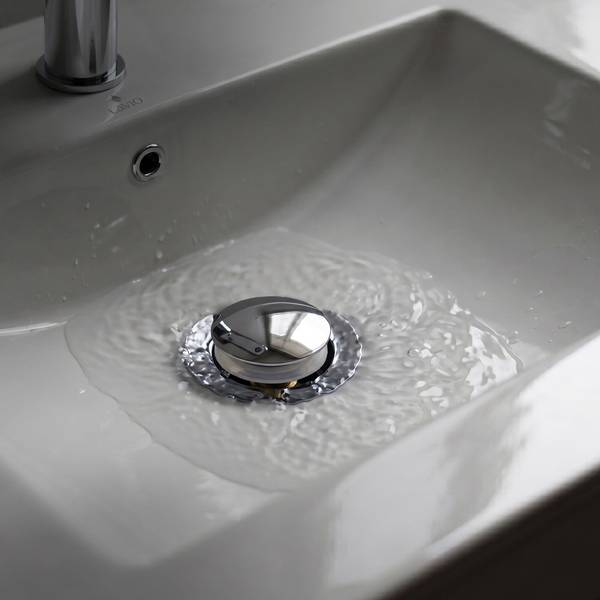 Siphon mit pop up Ablaufventil 0100 Schwarz - ABS - 6 x 8 x 39 cm