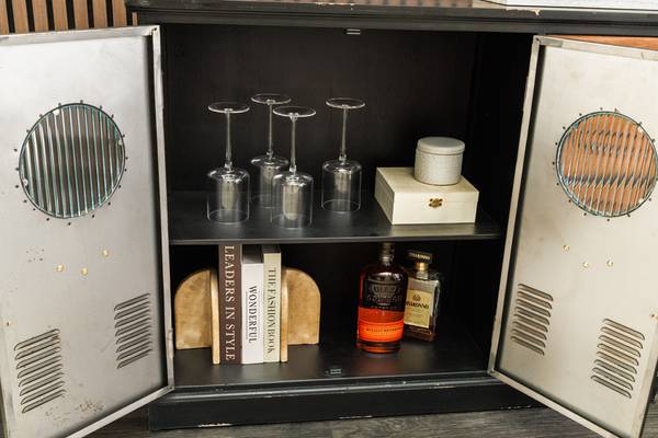 Sideboard NAUTILUS Schwarz - Braun - Grau - Kristallglas - 105 x 79 x 32 cm