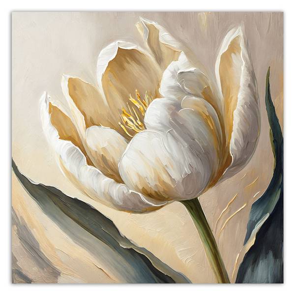 Wandbild tulpen blumen gemalt 50 x 50 cm