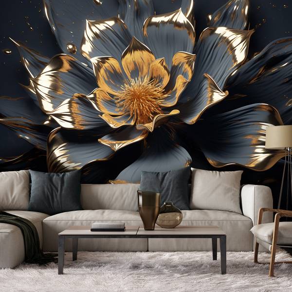 Fototapete Abstrakte Glamour Blume 450 x 315 cm