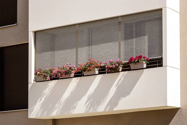Außenrollo Aevum Forma Grau - Textil - 40 x 180 x 1 cm