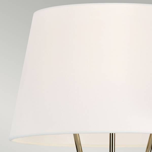 Lampe sur pied CESIA Argenté - Blanc - Métal - Textile - 47 x 139 x 47 cm