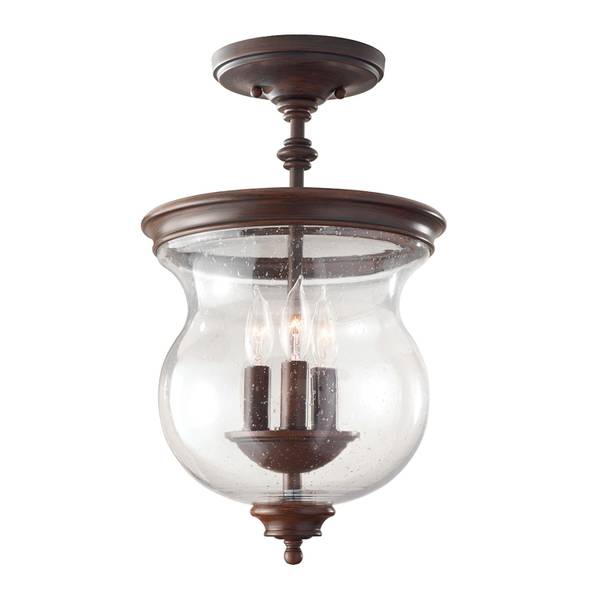 Deckenlampe JASCHA Braun - Grau - Glas - Metall - 25 x 42 x 25 cm