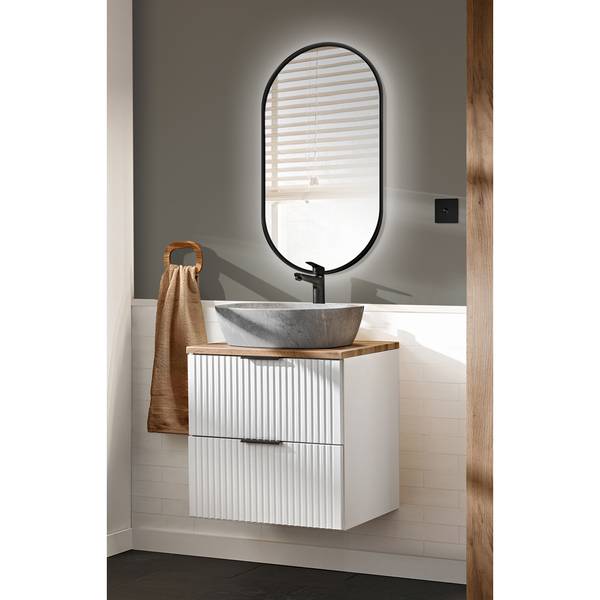 Badmöbel-Set ADELAIDE-56-155 2er-Set Weiß - Holzwerkstoff - 61 x 200 x 47 cm