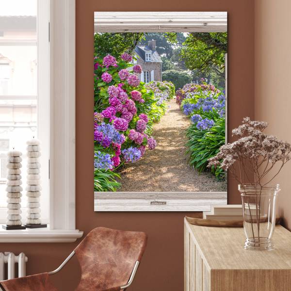 METALLBILD Hortensie 60 x 90 cm