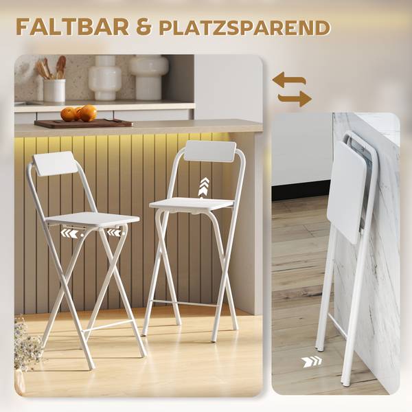 Barhocker 83A-242V00WT Weiß - Metall - 37 x 87 x 45 cm