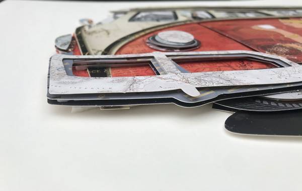 3D-Collage-Bild Volkswagen Van Vintage 1 Acrylglas - 70 x 50 x 3 cm