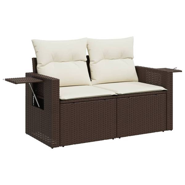 Garten-Lounge-Set 3036778-1 7-teilig Braun - Weiß - Polyrattan - 62 x 69 x 62 cm