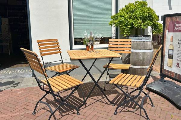 Klappbarer Gartenstuhl Toscana  2 Stück Schwarz - Akazie - 45 x 90 x 63 cm