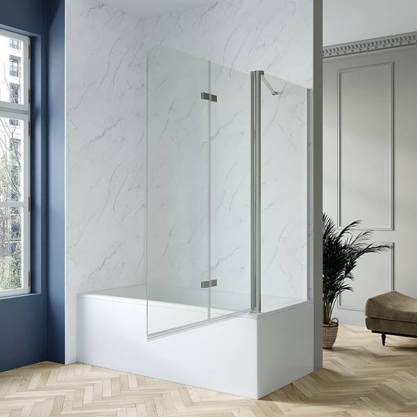 Badewannenfaltwand mit Seitenwand 120 x 70 cm