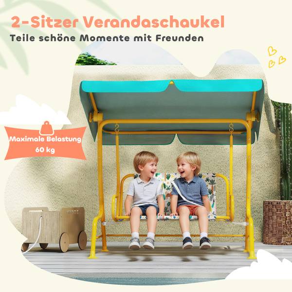 Kinder Hollywoodschaukel 3E1-008V00GN Grün - Metall - 75 x 120 x 112 cm