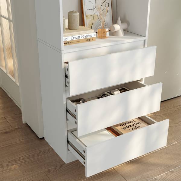 Bücherregal Les Weiß - Holzwerkstoff - 60 x 180 x 35 cm