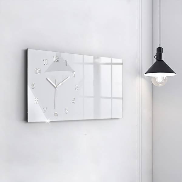 Wanduhr Sanfte Elfenbein Weiß - Glas - 60 x 30 x 1 cm