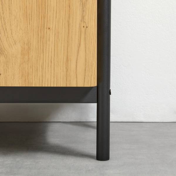 TV-Element JASMINA Schwarz - Braun - Metall - Holz teilmassiv - 175 x 54 x 42 cm