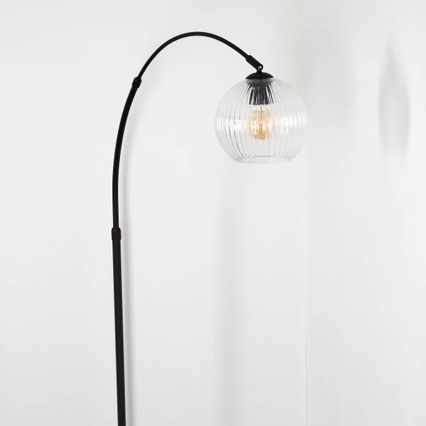 Stehlampe Cesaro Aluminium - Klarglas - Marmor - 101 x 185 x 72 cm