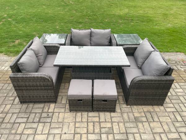 GARTENSET A(8er-Set) Grau - Webstoff - 80 x 68 x 140 cm