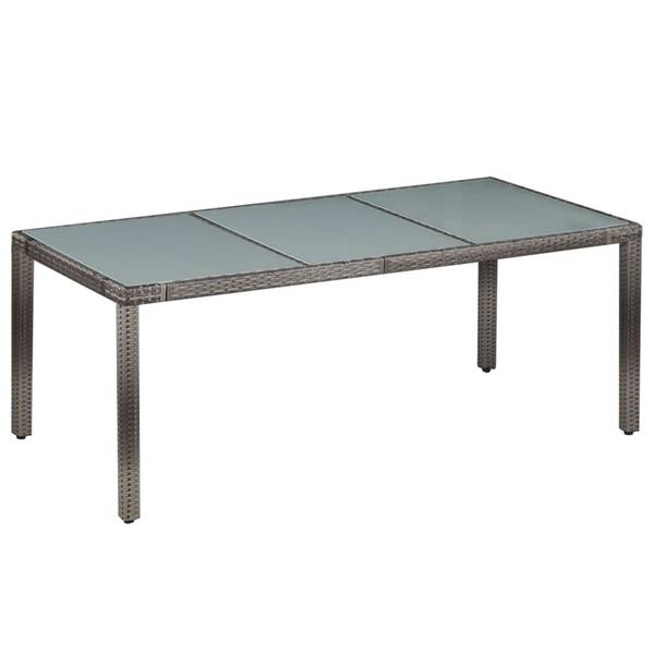 Tuinset 296279-1 set van 9 grijs - polyester - transparant glas - polyethyleen - 90 x 75 x 190 cm