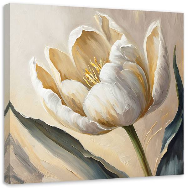 Wandbild tulpen blumen gemalt 50 x 50 cm