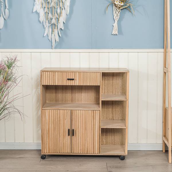 Servierwagen OULU Braun - Massivholz - 78 x 79 x 28 cm