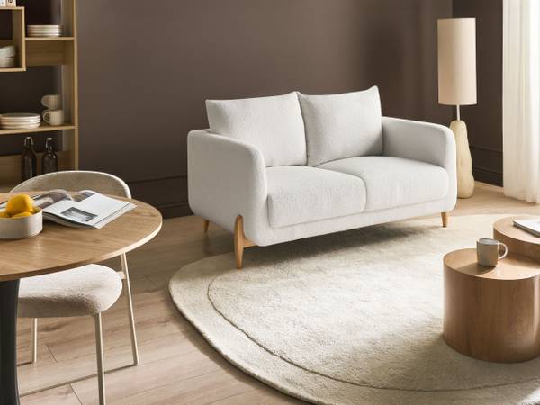 2-Sitzer Sofa GIMO Braun - Weiß - Naturfaser - 149 x 83 x 80 cm