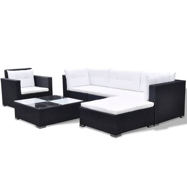 Garten-Lounge-Set 42102 (6-teilig) Schwarz - Polyester - 74 x 31 x 74 cm