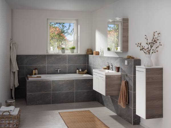 LED Spiegelschrank Lima Braun Grau - Holzwerkstoff - 75 x 11 x 84 cm