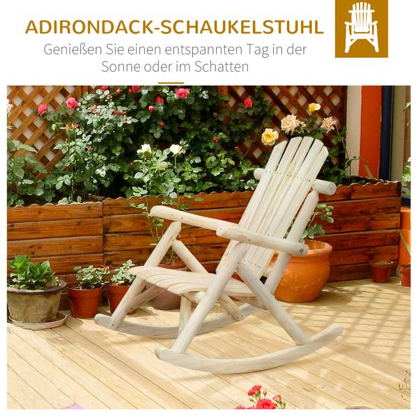 Schaukelstuhl 84A-046 Braun - Massivholz - 66 x 98 x 96 cm