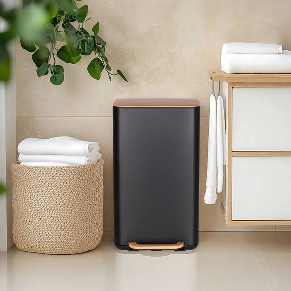 Mülleimer 30 L CLEAN NATURA Walnuss Dekor