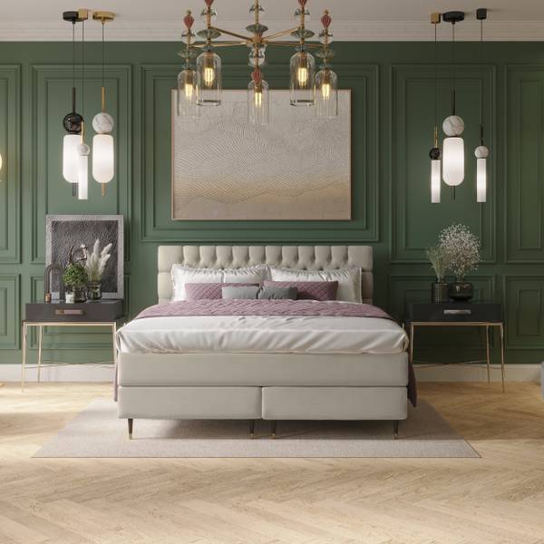Boxspringbett Enchanted Beige - Liegefläche Breite: 180 cm