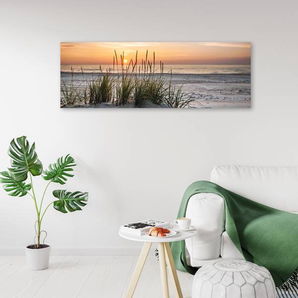 Wandbild sonnenuntergang am strand 120 x 40 cm