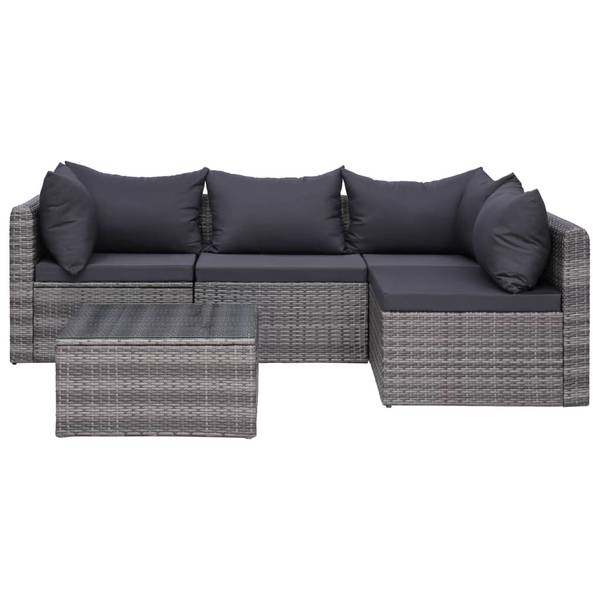 Garten-Lounge-Set 3059494 8-teilig Grau - Polyrattan - 68 x 63 x 72 cm