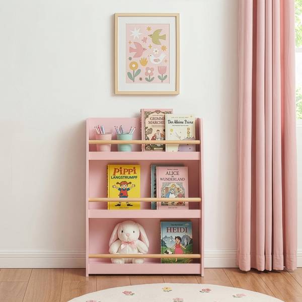 Kinderregal Virer Pink - Kiefer - 60 x 78 x 18 cm