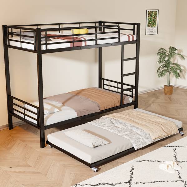 Etagenbett  Eos Ⅵ Schwarz - Metall - 95 x 160 x 204 cm