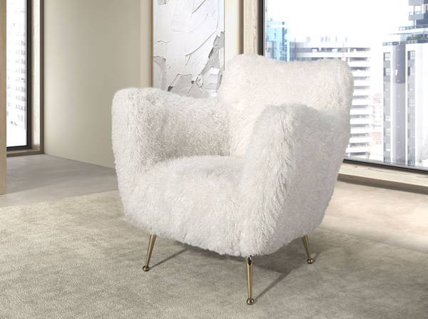 Sessel 5191 Weiß - Flachgewebe - Polyester - Teddystoff - Webstoff - 93 x 91 x 82 cm