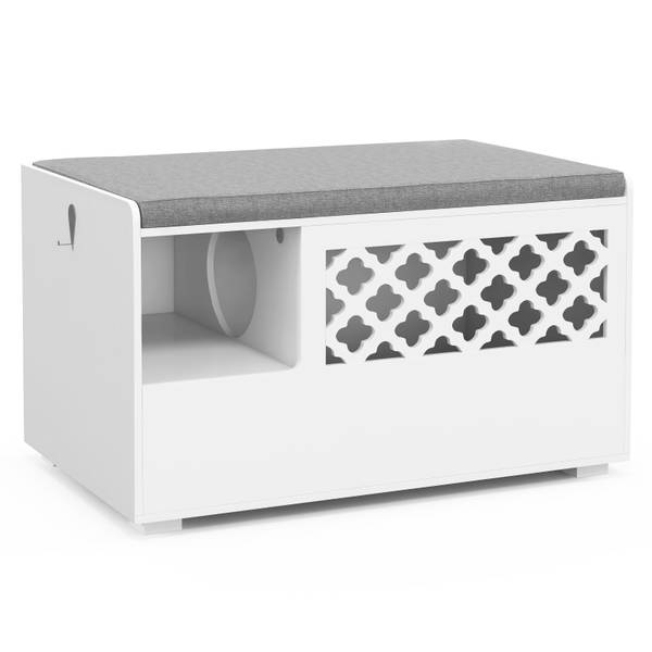 Katzenschrank PV10097WH Weiß - Holzwerkstoff - 49 x 52 x 90 cm