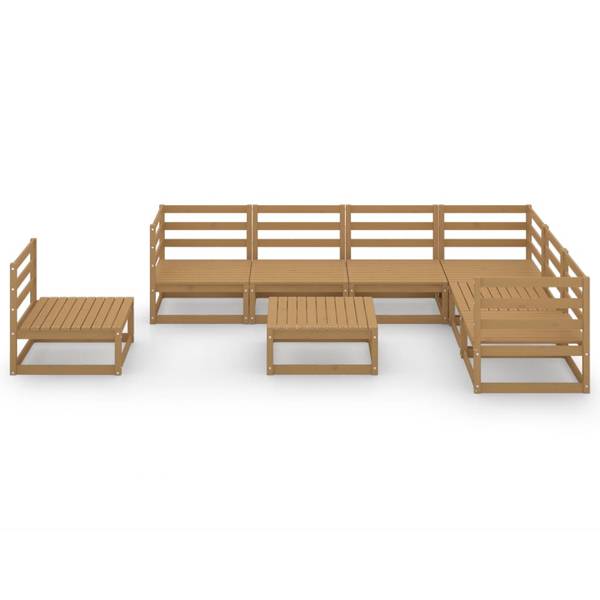Garten-Lounge-Set 3009826-1 (8-teilig) Braun - Kiefer - 70 x 30 x 70 cm