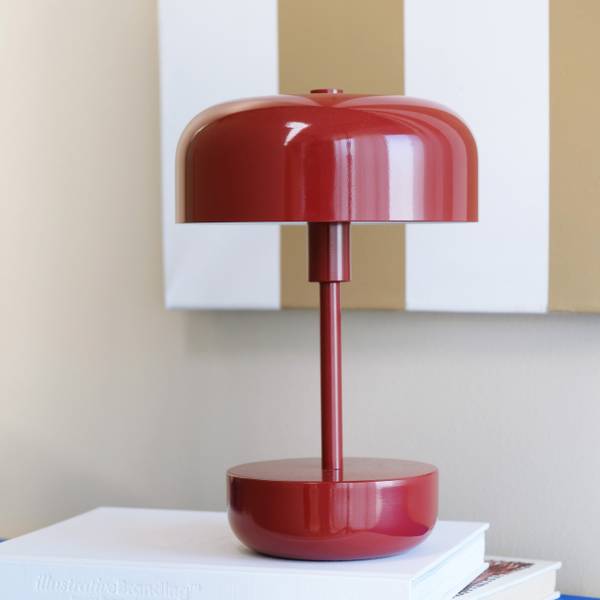 Tischlampe aufladbar Haipot Rot - Rubinrot