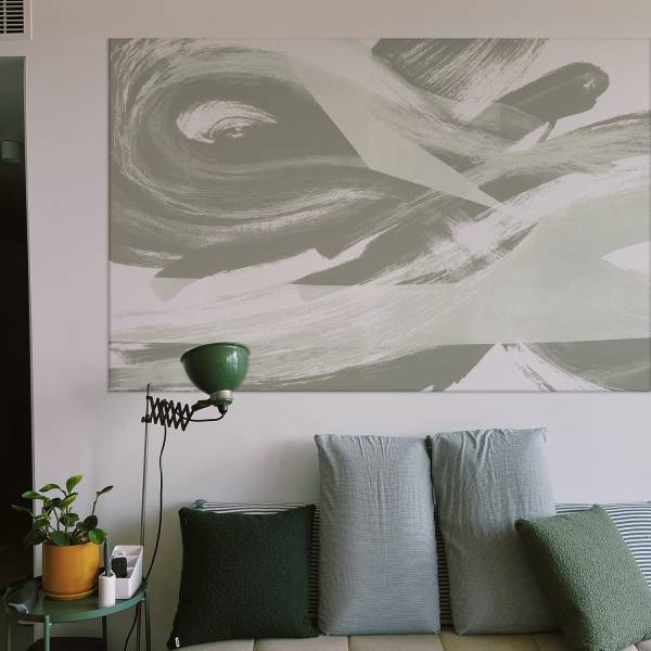 Tableau infini vert en toile imprimée 110 x 200 x 4 cm