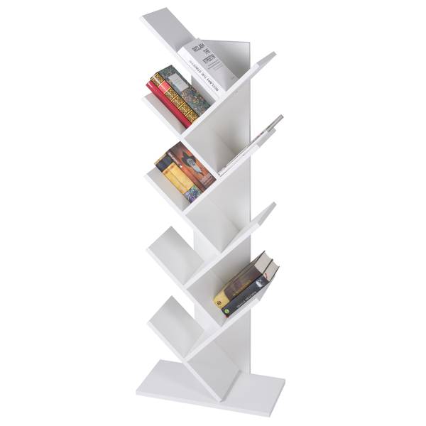 Bücherregal BRANX-B Weiß - Samt - Spiegelglas - 25 x 140 x 50 cm
