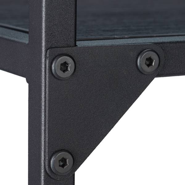 Table console Noire Verre Métal Bois Noir - Acier - 110 x 71 x 30 cm
