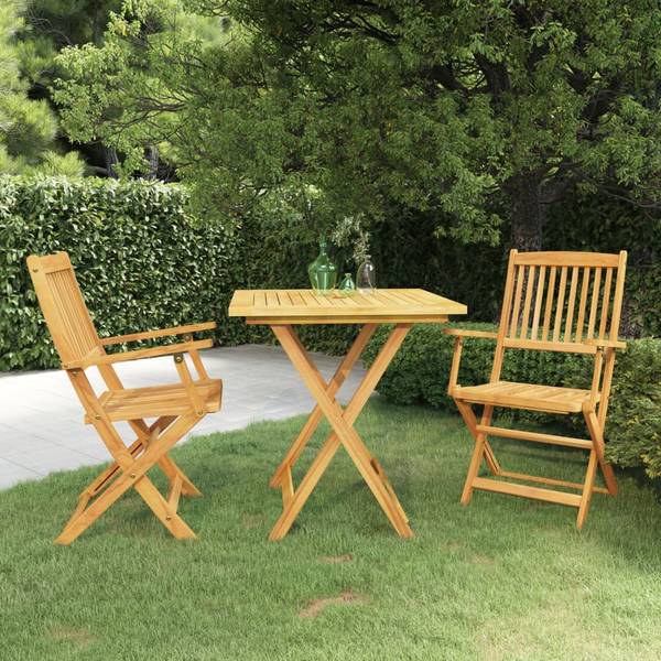 Garten-Essgruppe 3058257 (3-teilig) Braun - Akazie - 70 x 75 x 70 cm