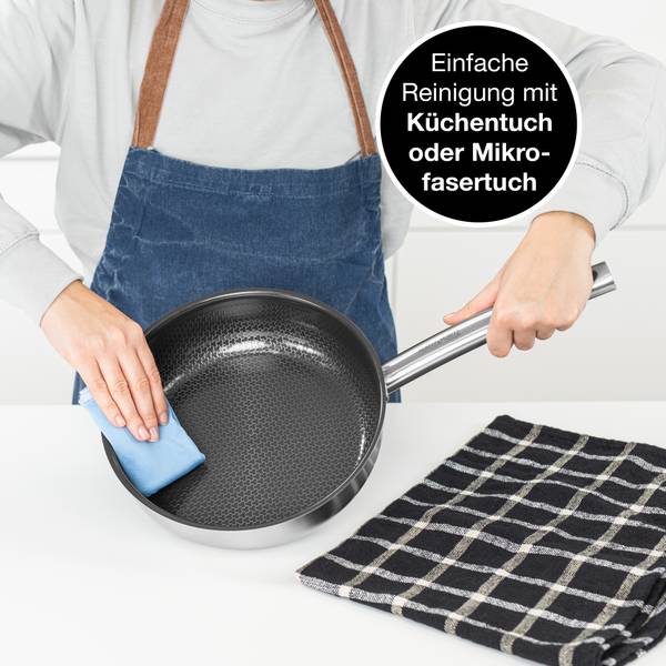 Pfannenset ohne Deckel gerader Rand Silber - Edelstahl