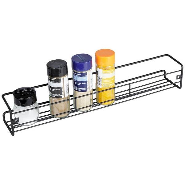 Gewürzregal 229057 Schwarz - Metall - 7 x 7 x 40 cm